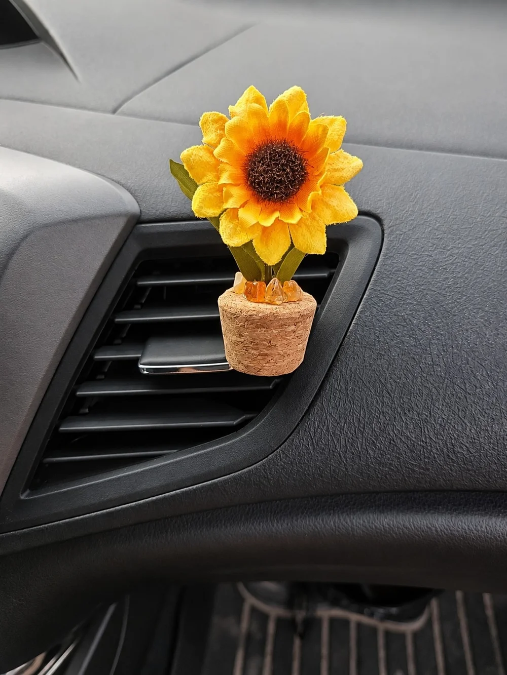 Sunflower Vent Clip Accent - Yellow Faux Floral 🌻